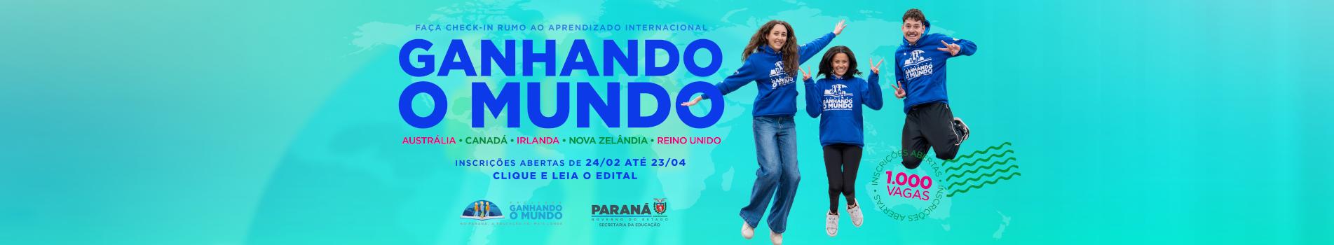 Banner Ganhando o Mundo 2026