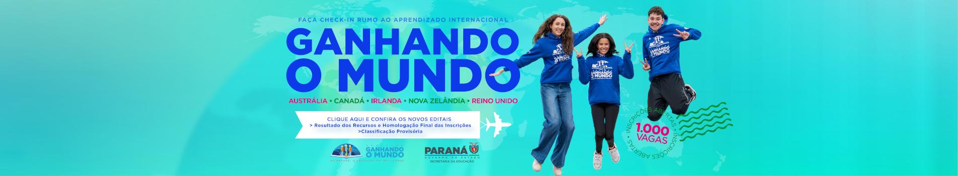 Banner Ganhando o Mundo Alunos